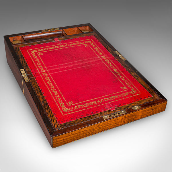 Antique Officer's Correspondence Box, English, Writing Slope, Regency, C.1820