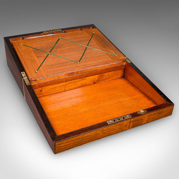Antique Officer's Correspondence Box, English, Writing Slope, Regency, C.1820