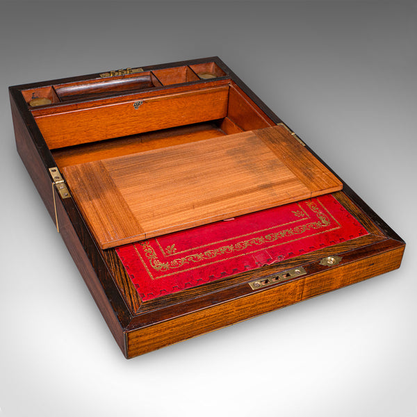Antique Officer's Correspondence Box, English, Writing Slope, Regency, C.1820