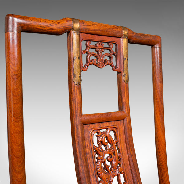 Vintage Folding Veranda Chair, Oriental, Teak Campaign Seat, Art Deco, C.1930