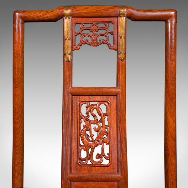 Vintage Folding Veranda Chair, Oriental, Teak Campaign Seat, Art Deco, C.1930