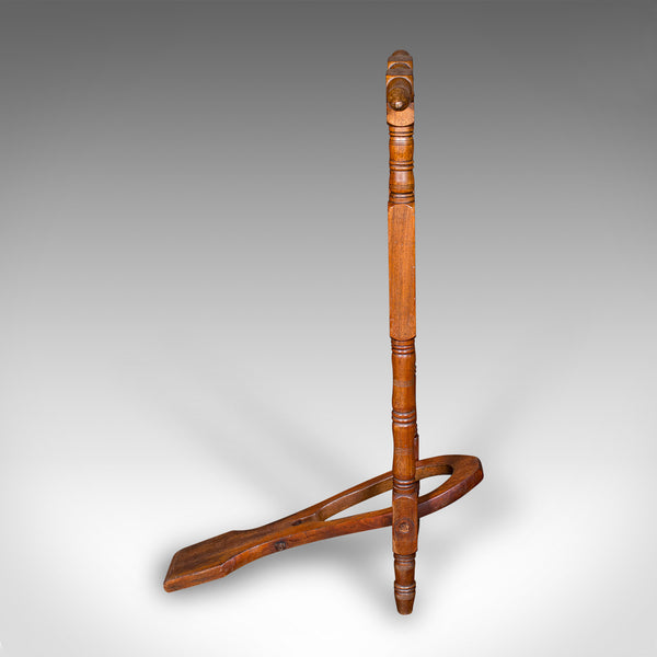 Antique Boot Jack, English, Walnut, Folding Shoe Pull, Victorian, Circa 1870