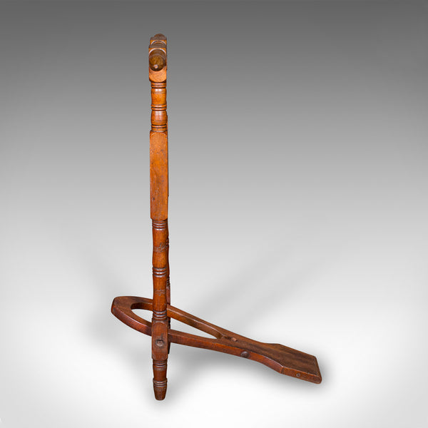 Antique Boot Jack, English, Walnut, Folding Shoe Pull, Victorian, Circa 1870
