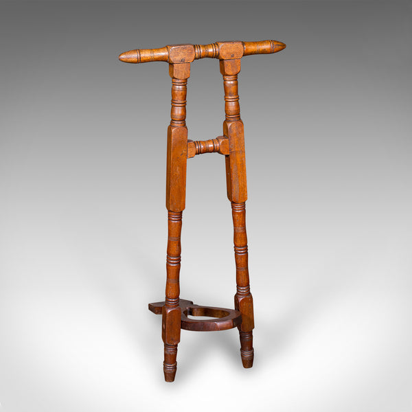 Antique Boot Jack, English, Walnut, Folding Shoe Pull, Victorian, Circa 1870