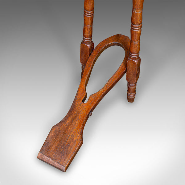 Antique Boot Jack, English, Walnut, Folding Shoe Pull, Victorian, Circa 1870
