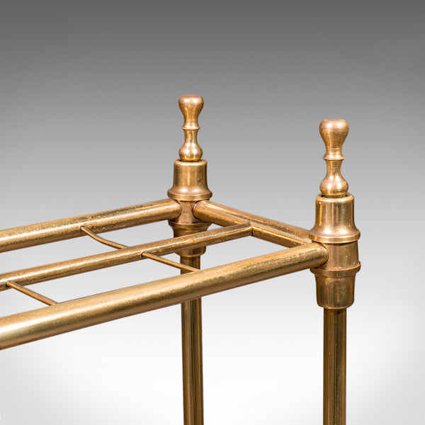 Antique Six Division Stick Stand, English, Brass, Hall, Umbrella Rack, Edwardian
