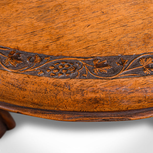 Low Antique Lamp Table, English, Afternoon Tea, Side, Wine, Victorian Circa 1890