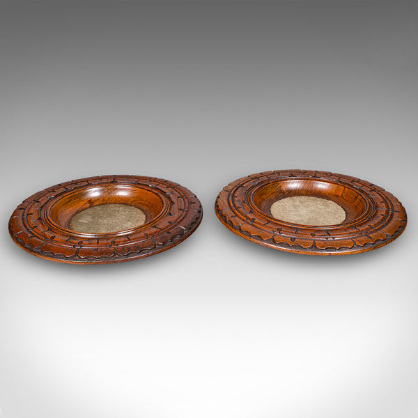 Pair of Antique Decanter Coasters, English, Wine Bottle Stands, Treen, Victorian