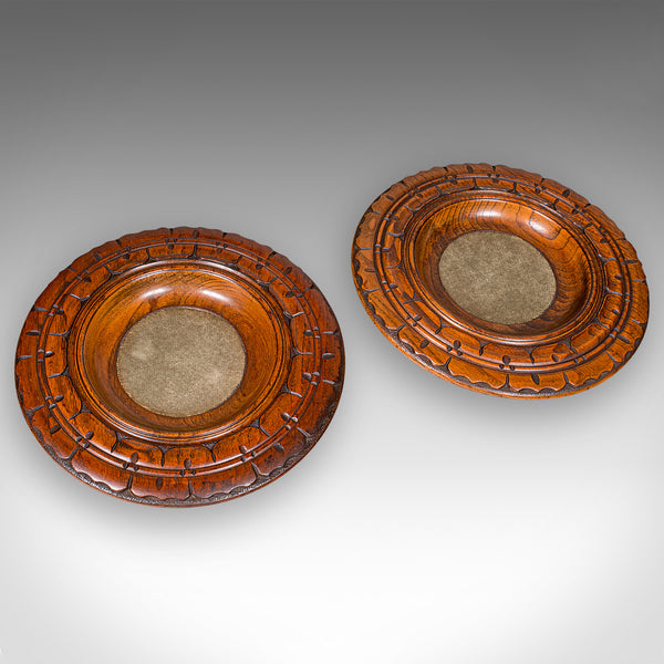 Pair of Antique Decanter Coasters, English, Wine Bottle Stands, Treen, Victorian