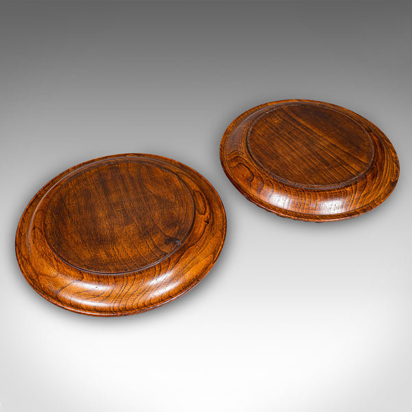 Pair of Antique Decanter Coasters, English, Wine Bottle Stands, Treen, Victorian