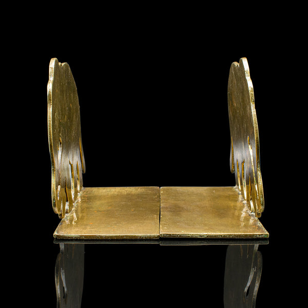 Pair of Antique Elephant Bookends, Indian Brass Decorative Book Rests, Victorian