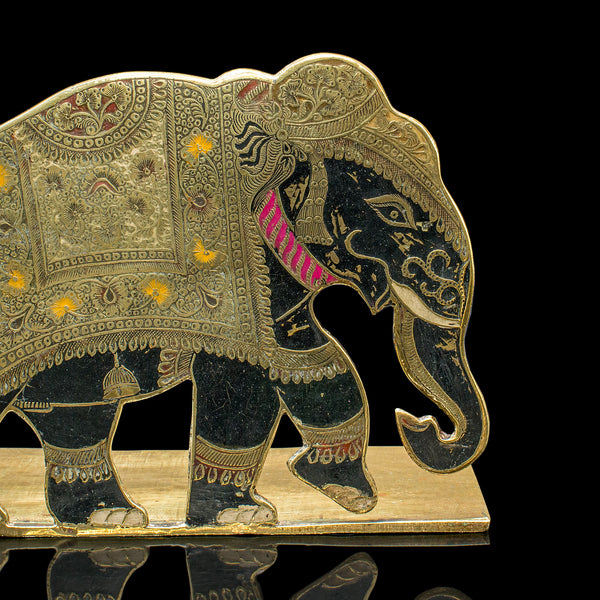 Pair of Antique Elephant Bookends, Indian Brass Decorative Book Rests, Victorian