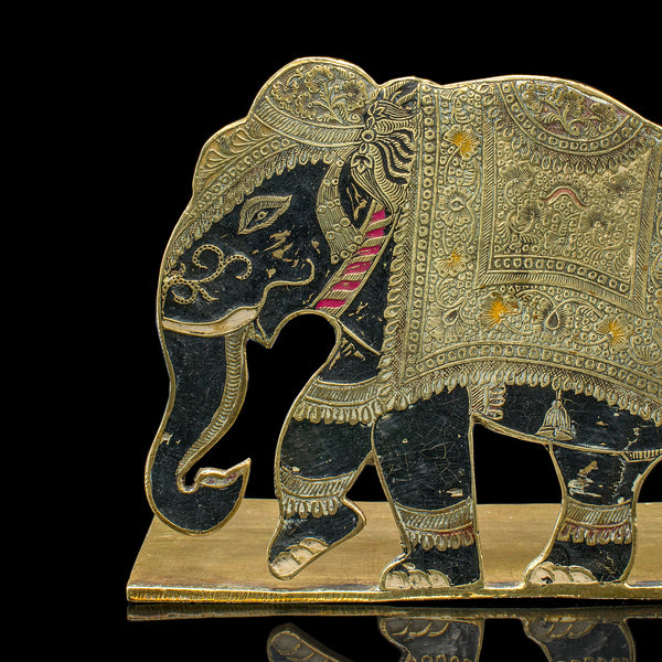 Pair of Antique Elephant Bookends, Indian Brass Decorative Book Rests, Victorian