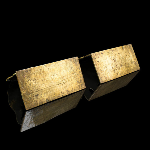 Pair of Antique Elephant Bookends, Indian Brass Decorative Book Rests, Victorian