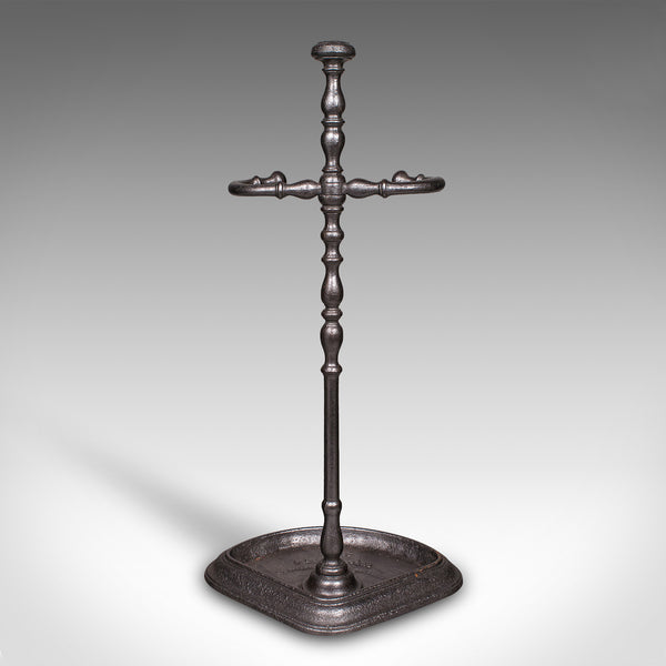 Antique Corner Umbrella Stand, French, Cast Iron, Hallway Drying Rack, Victorian