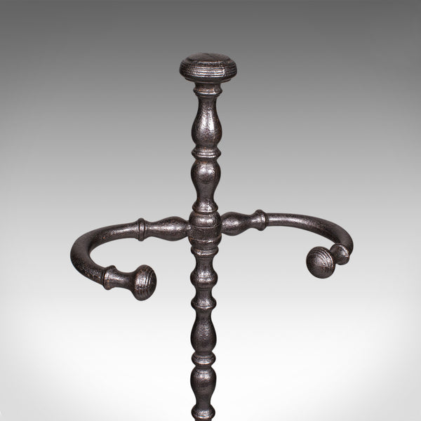 Antique Corner Umbrella Stand, French, Cast Iron, Hallway Drying Rack, Victorian