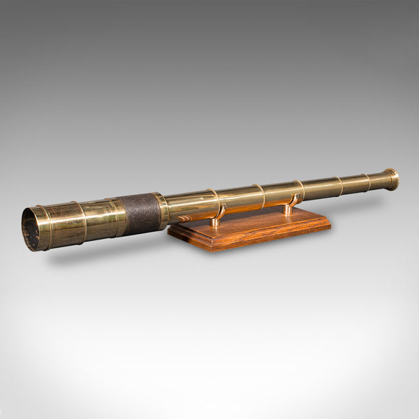 Antique Telescope, English, 6-Draw, Brass, Leather, Terrestrial, Victorian, 1860
