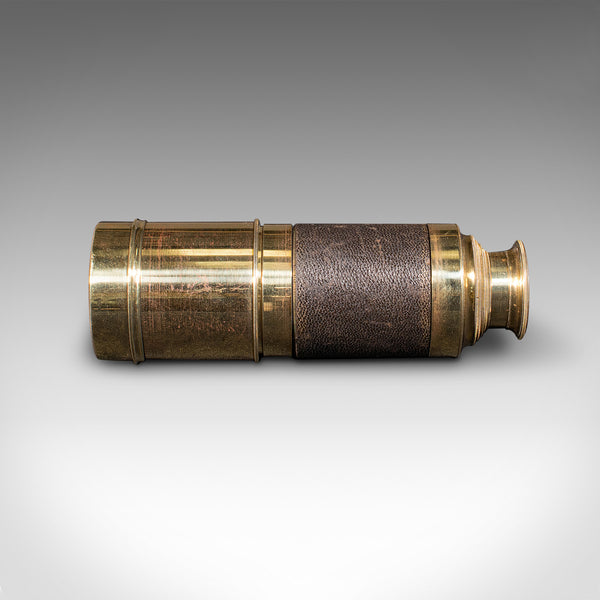 Antique Telescope, English, 6-Draw, Brass, Leather, Terrestrial, Victorian, 1860