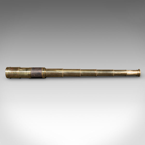 Antique Telescope, English, 6-Draw, Brass, Leather, Terrestrial, Victorian, 1860