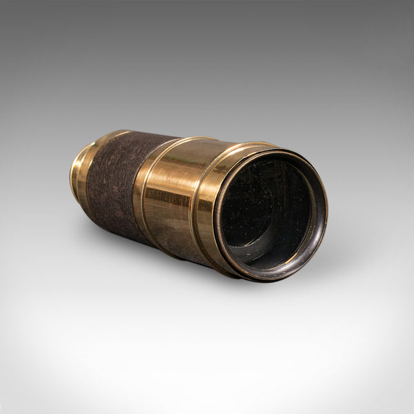 Antique Telescope, English, 6-Draw, Brass, Leather, Terrestrial, Victorian, 1860