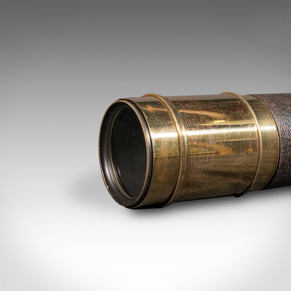 Antique Telescope, English, 6-Draw, Brass, Leather, Terrestrial, Victorian, 1860