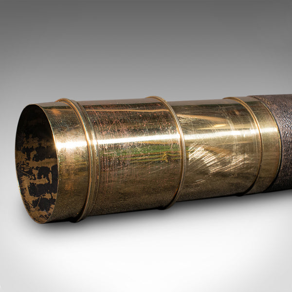Antique Telescope, English, 6-Draw, Brass, Leather, Terrestrial, Victorian, 1860