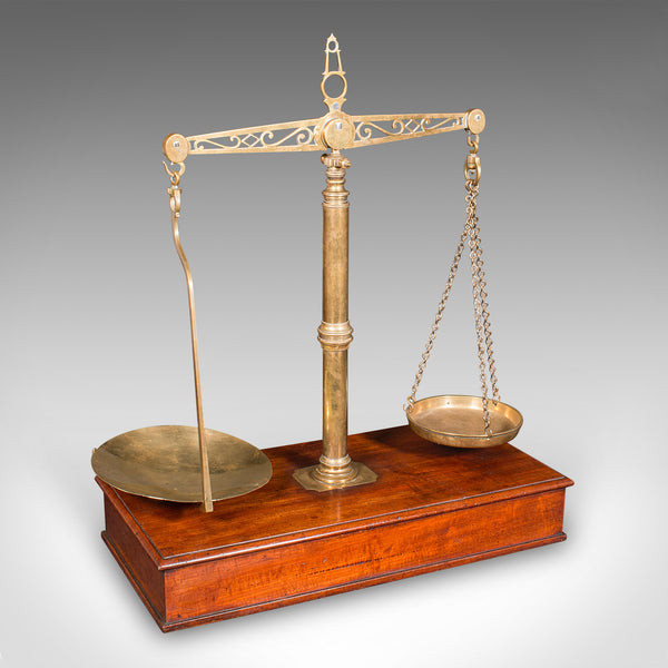 Large Antique Apothecary Weighing Scales, English, Countertop Balance, Victorian