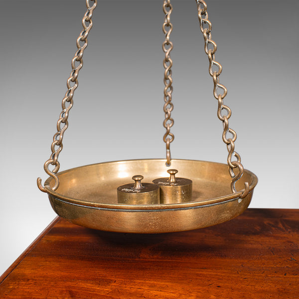 Large Antique Apothecary Weighing Scales, English, Countertop Balance, Victorian