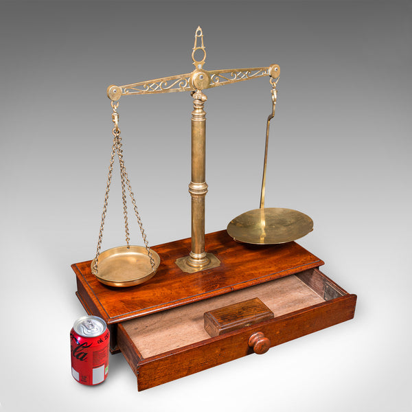 Large Antique Apothecary Weighing Scales, English, Countertop Balance, Victorian