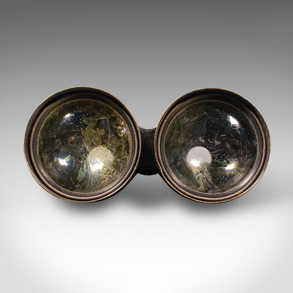 Pair of Antique Opera Glasses, English, Leather, Brass, Binoculars, Ross London
