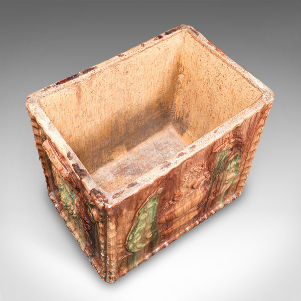 Large Antique Planter, Scottish, Ceramic Jardinière, Majolica Taste, Victorian