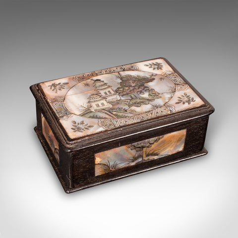 Small Antique Keepsake Box, Oriental, Decorative Case, Qing Dynasty, Edwardian