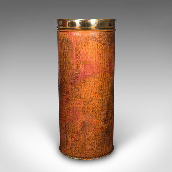 Vintage Stick Sleeve, English, Copper, Brass, Hallway Umbrella Stand, Circa 1970