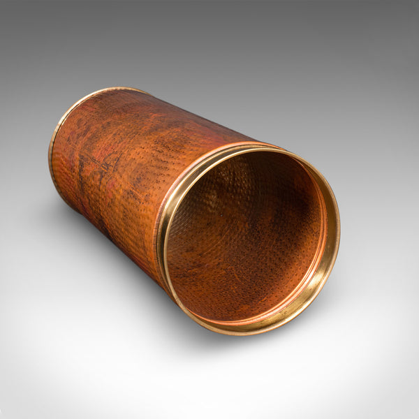 Vintage Stick Sleeve, English, Copper, Brass, Hallway Umbrella Stand, Circa 1970