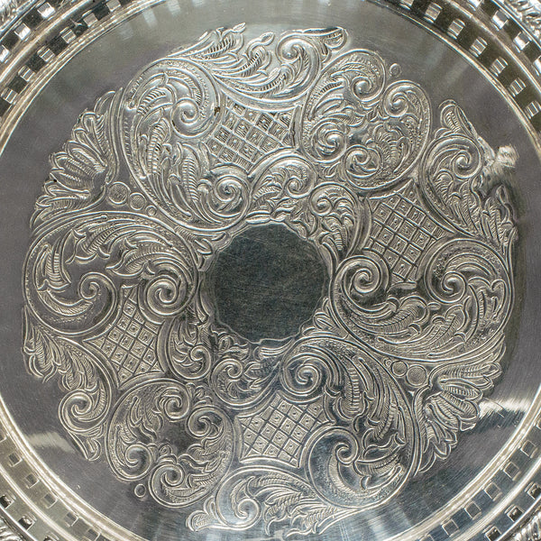 Vintage Wine Bottle Coaster, English, Silver Plated, Champagne Rest, Circa 1930