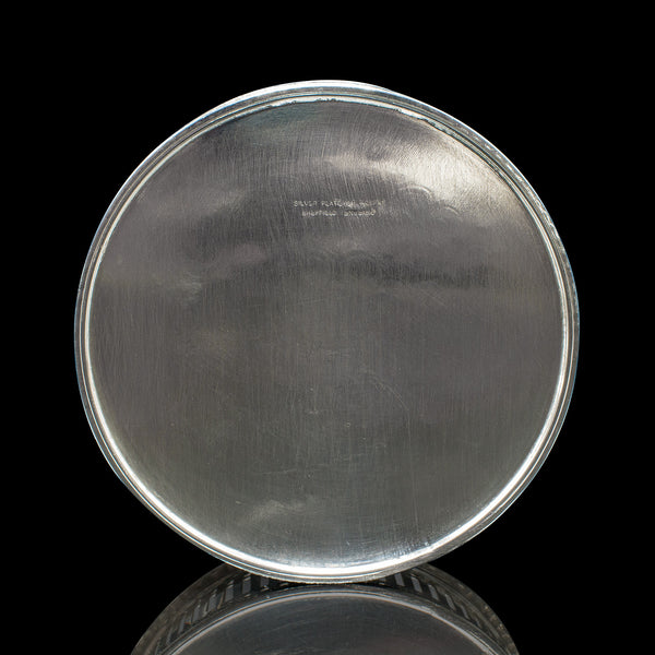 Vintage Wine Bottle Coaster, English, Silver Plated, Champagne Rest, Circa 1930