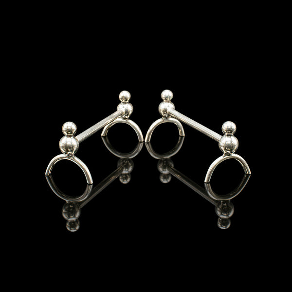 Pair of Small Antique Cutlery Rests, English Silver Plate Spoon Racks, Edwardian