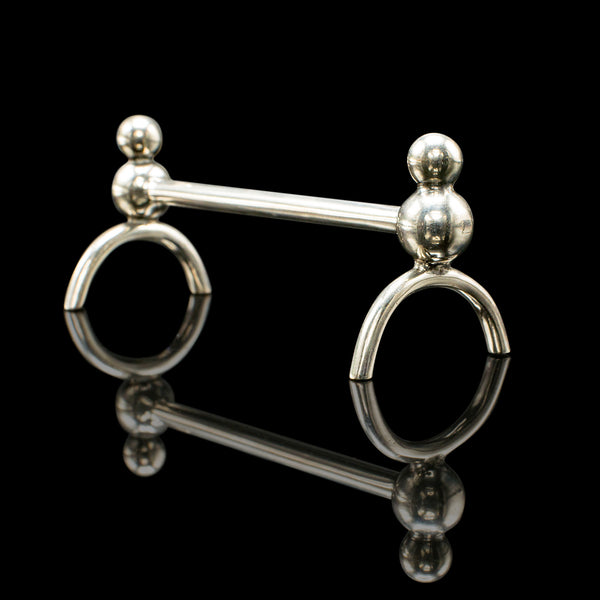 Pair of Small Antique Cutlery Rests, English Silver Plate Spoon Racks, Edwardian