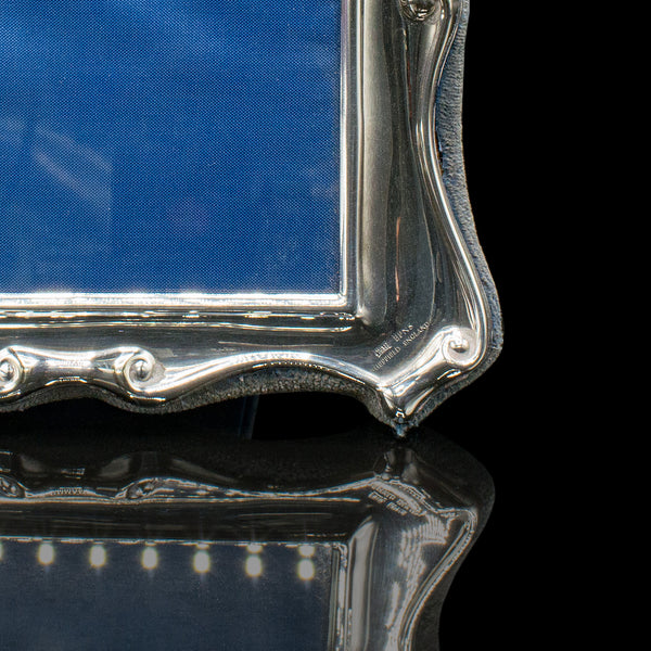 Small Vintage Picture Frame, English, Silver Plated Photo Frame, Art Deco, 1930