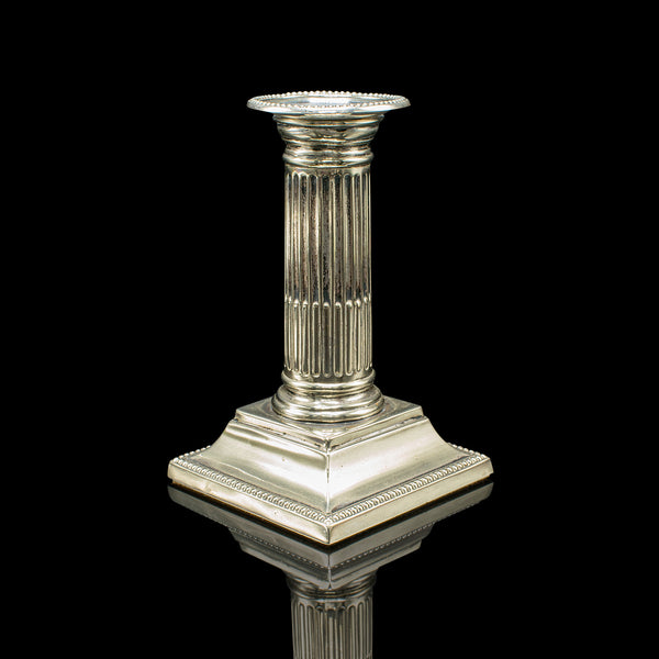 Pair of Antique Candlesticks, English, Silver Plate, Candle Stand, Victorian