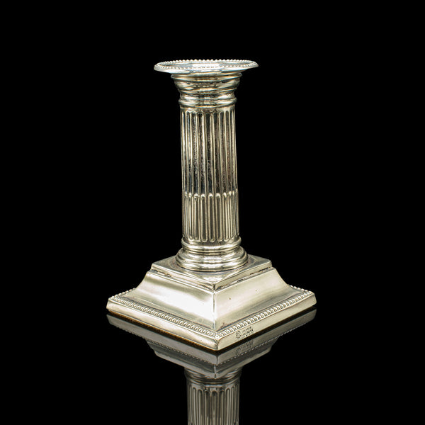 Pair of Antique Candlesticks, English, Silver Plate, Candle Stand, Victorian