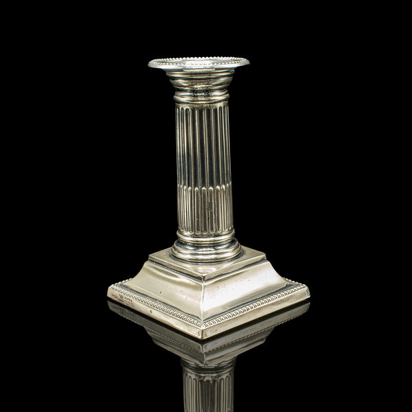 Pair of Antique Candlesticks, English, Silver Plate, Candle Stand, Victorian