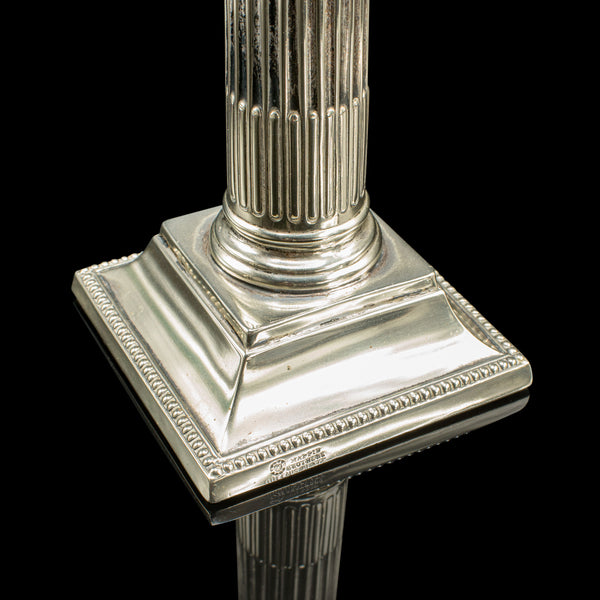 Pair of Antique Candlesticks, English, Silver Plate, Candle Stand, Victorian