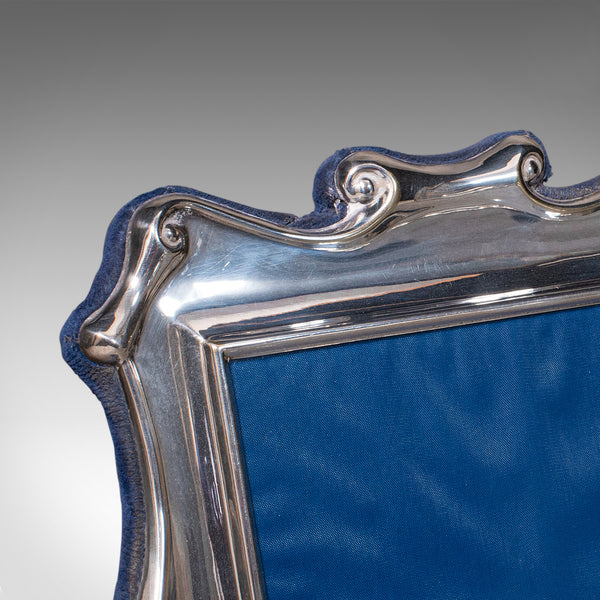 Pair of Vintage Portrait Picture Frames, English, Silver Plate, 5x7, Art Deco