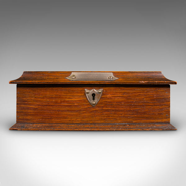 Antique Cigar Case, English, Oak, Cedar, Desktop Humidor, Edwardian, Circa 1910