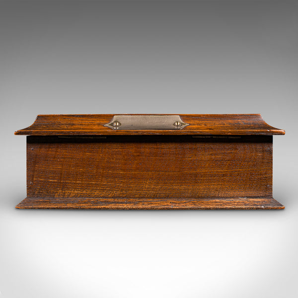 Antique Cigar Case, English, Oak, Cedar, Desktop Humidor, Edwardian, Circa 1910