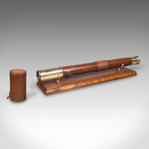 Antique Explorer’s Telescope, English, Leather Dressed Spyglass, Edwardian, 1910