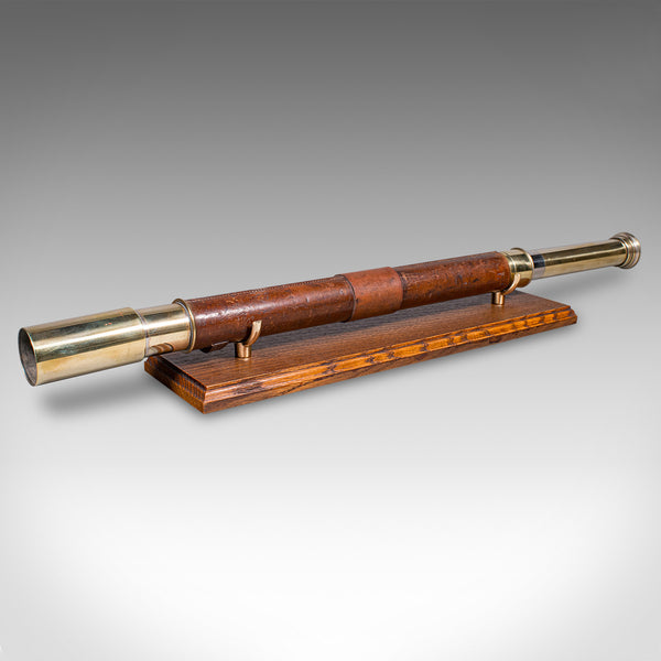 Antique Explorer’s Telescope, English, Leather Dressed Spyglass, Edwardian, 1910