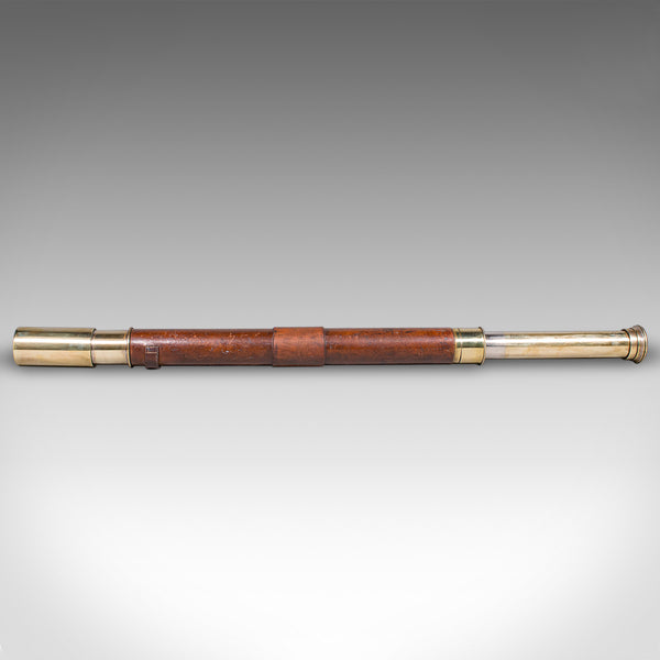 Antique Explorer’s Telescope, English, Leather Dressed Spyglass, Edwardian, 1910