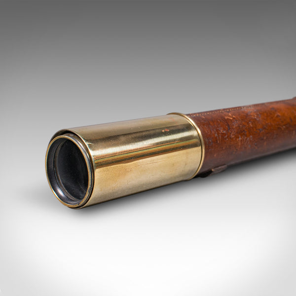 Antique Explorer’s Telescope, English, Leather Dressed Spyglass, Edwardian, 1910
